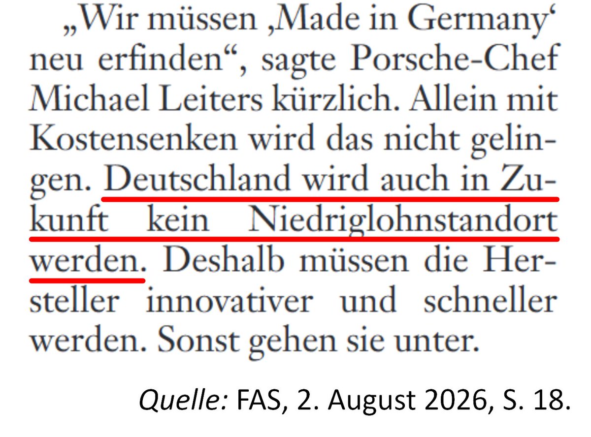 StefanKooths's tweet photo. „Deutschland wird auch in Zukunft kein Niedriglohnstandort werden.“ Liest man immer wieder, ist aber keine Gewissheit. Ohne passende #Rahmenbedingungen für innovative und agile Unternehmen wird Deutschland nach und nach sehr wohl zum #Niedriglohnstandort. Hohe Löhne sind keine Prämisse des Wirtschaftens, sondern sein Ergebnis. Wenn die Unternehmen untergehen, gehen die #Produktivität und damit die #Löhne mit unter.