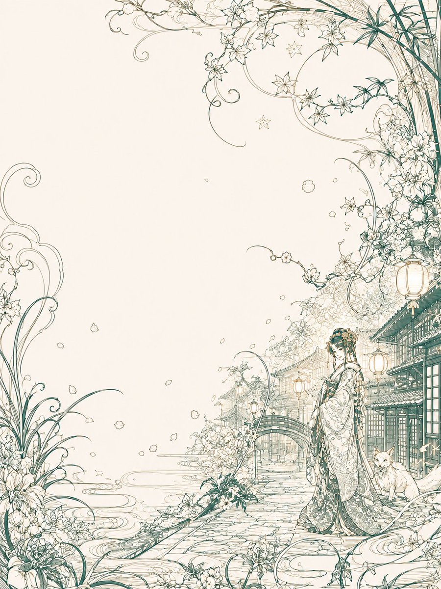 RuizArtStudio's tweet photo. #まだ見ぬ物語
#京都AI文芸賞
京の都、舞妓と従者の狛犬。 https://t.co/u4BotYpp3x