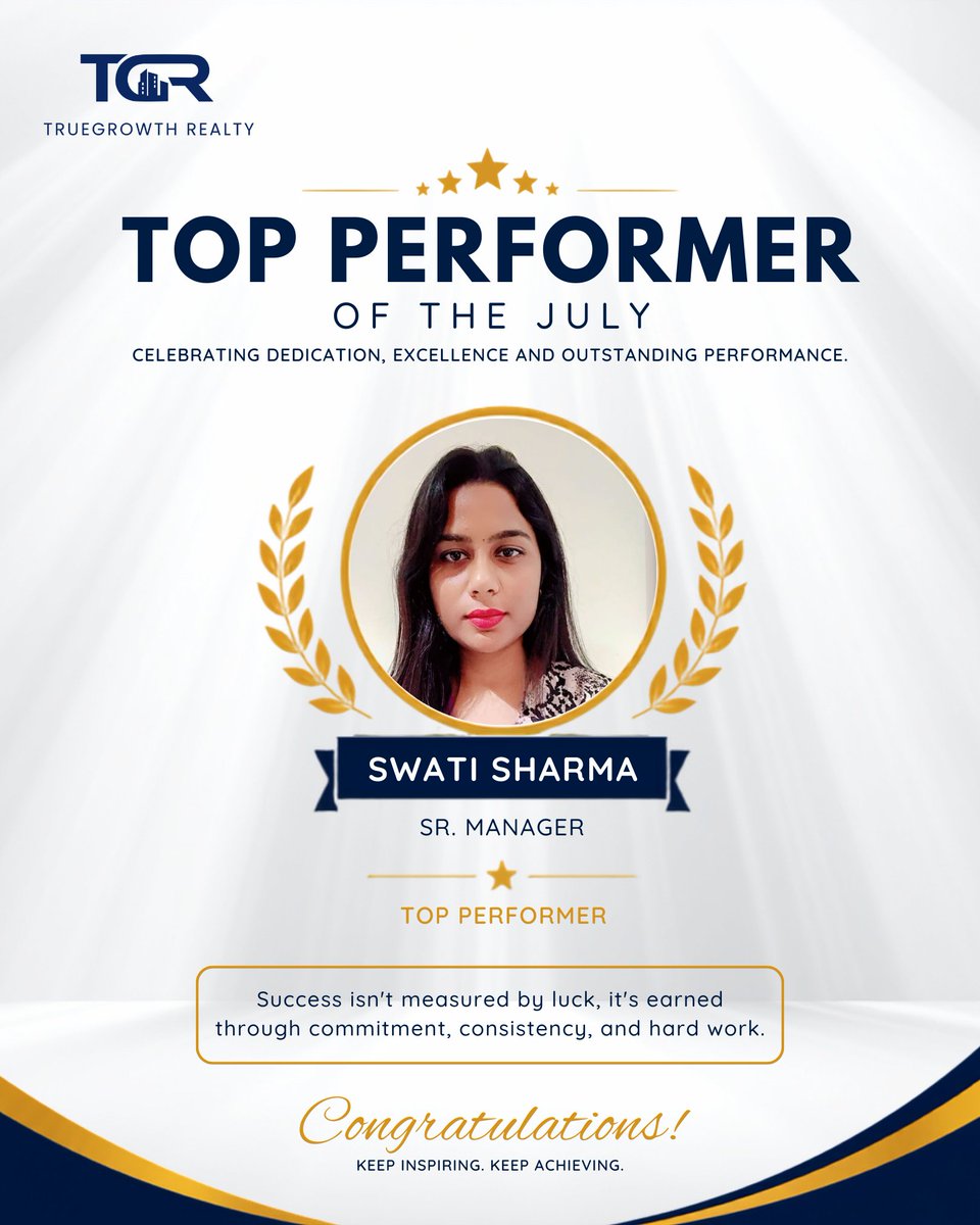 tgr2902's tweet photo. 🏆 Excellence deserves recognition!

Congratulations to our Top Performers of July for their outstanding dedication, consistent efforts, and exceptional results. Your hard work continues to inspire the entire team and sets a benchmark for success.
#topperformer #salesachievement https://t.co/jgblIxSphH