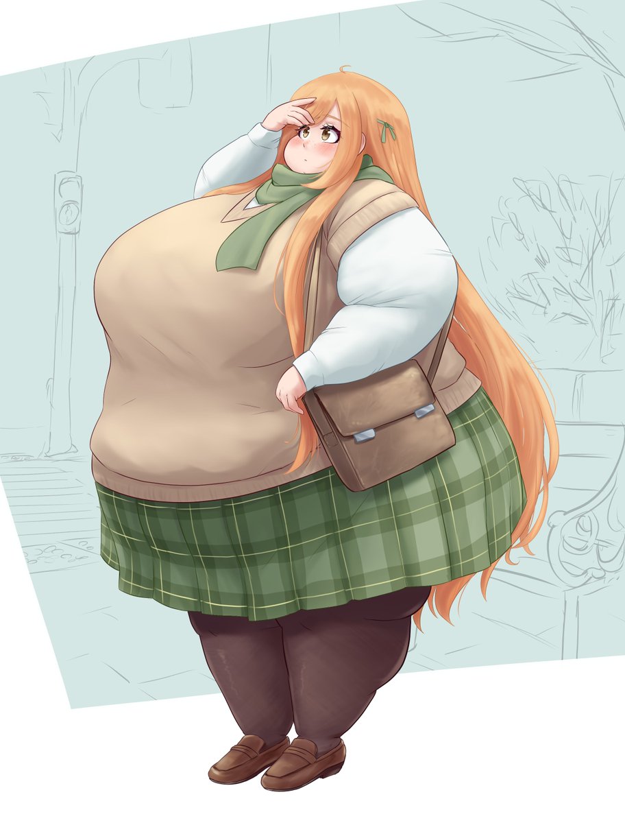 BreadGuardian's tweet photo. I yearned to draw Autumn at the beeg size wearing something a little more decent like the absolute degenerate pervert I am https://t.co/nwNyxABSlN