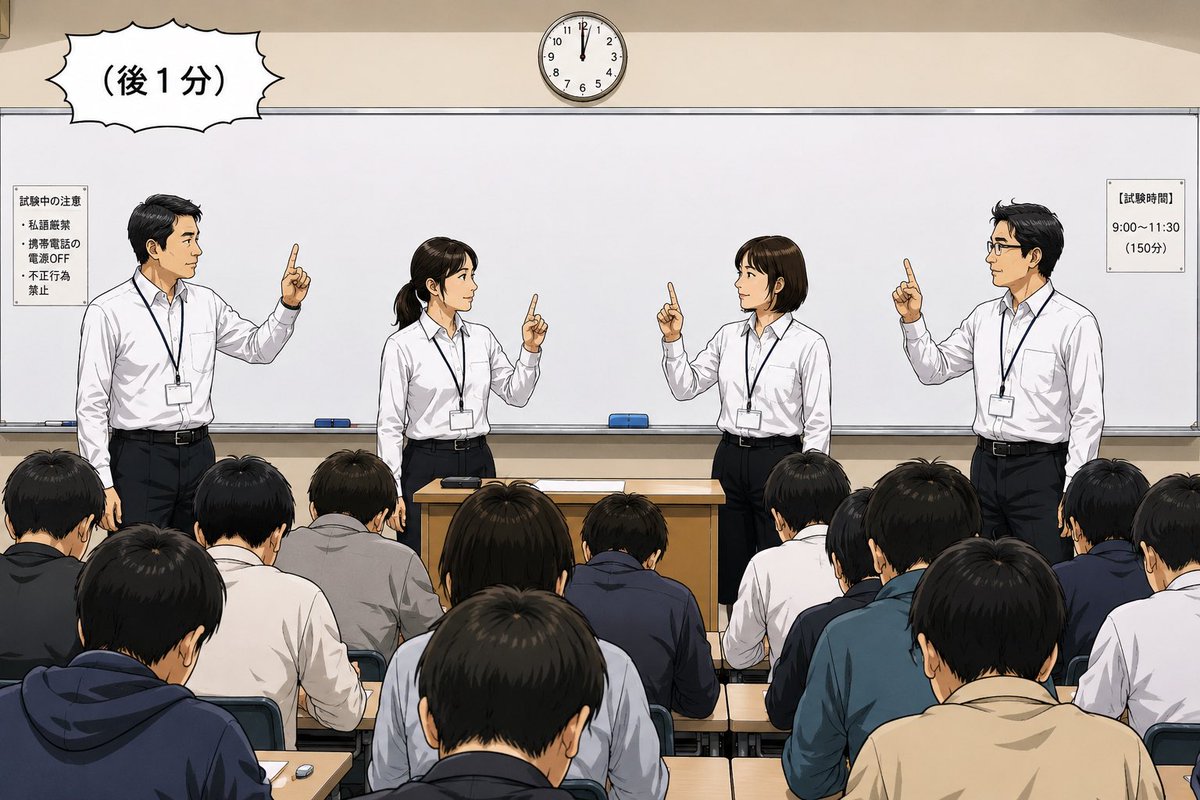 FALCO_048's tweet photo. 去年神戸では見なかった試験開始前1分。
これは東京ルール？毎回くるぞーっ！って眺めてしまった。 https://t.co/O6dhnw43lp