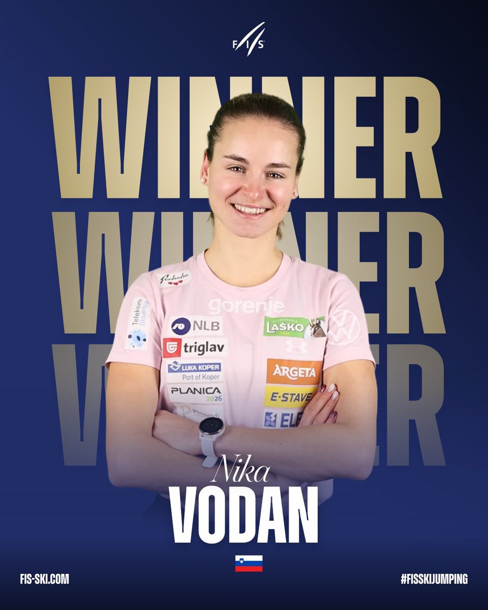 FISskijumping's tweet photo. Slovenian 🇸🇮 domination in Wisla! 🏆🏆 Nika Vodan wins on Sunday! 🔥

#fisskijumping https://t.co/ttISgYCvq8