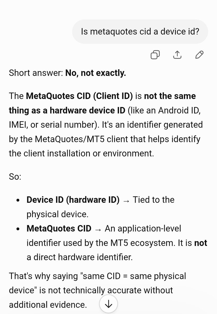Ju_Trades's tweet photo. @Khldfx Once again I've traded with FP since 2023 i have never relied in any service or anyone beside my own knowledge 

And don't claim any so called proof when a cid is not a device ID

the trader i have a matching cid is living in India how can we use the same device? https://t.co/L2K3u3o9Y3