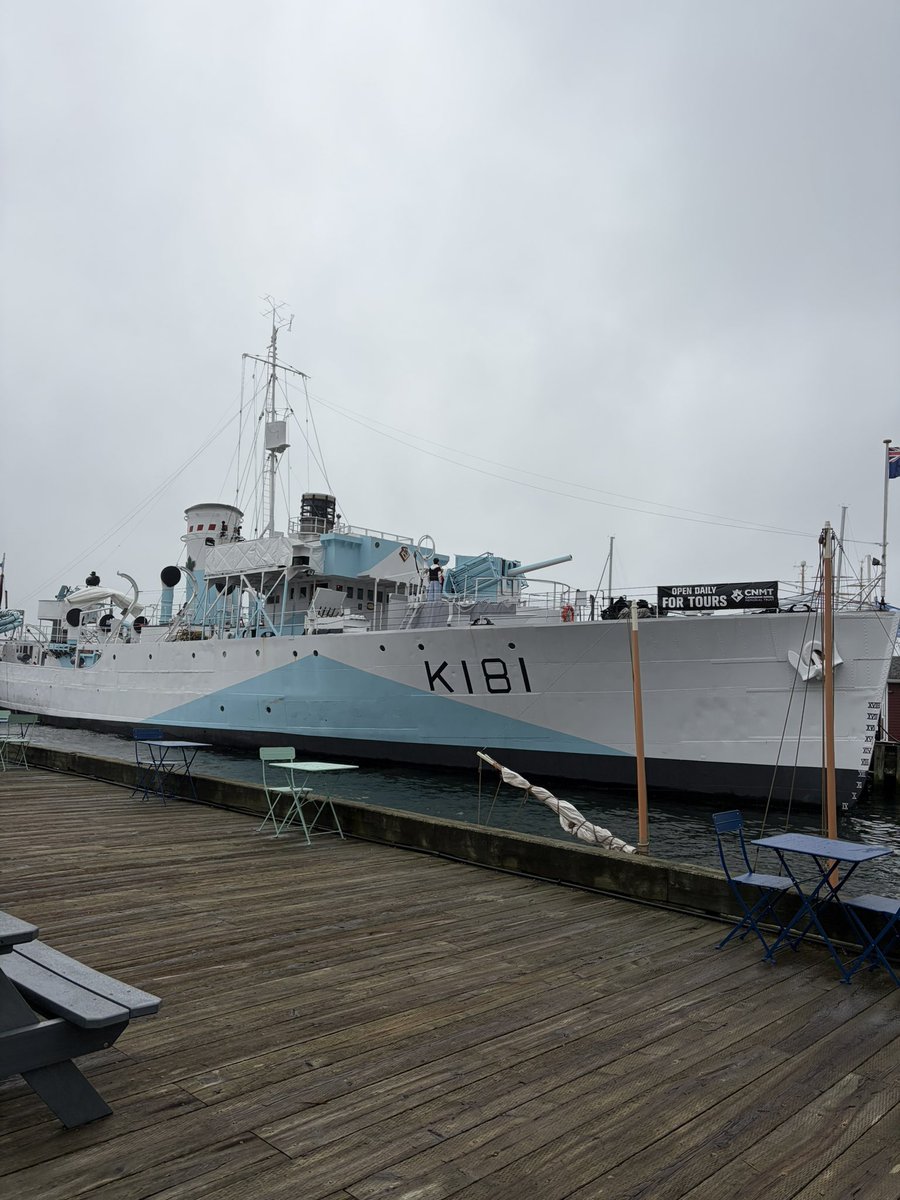 DonnaDasko's tweet photo. Delighted to tour the HMCS Sackville on my recent trip to the Halifax waterfront . It’s the last remaining corvette in the world; it escorted 30 convoys during the battle of the Atlantic. There’s lots to learn on this super tour. #RCN #SECD https://t.co/FWfATGLGPI