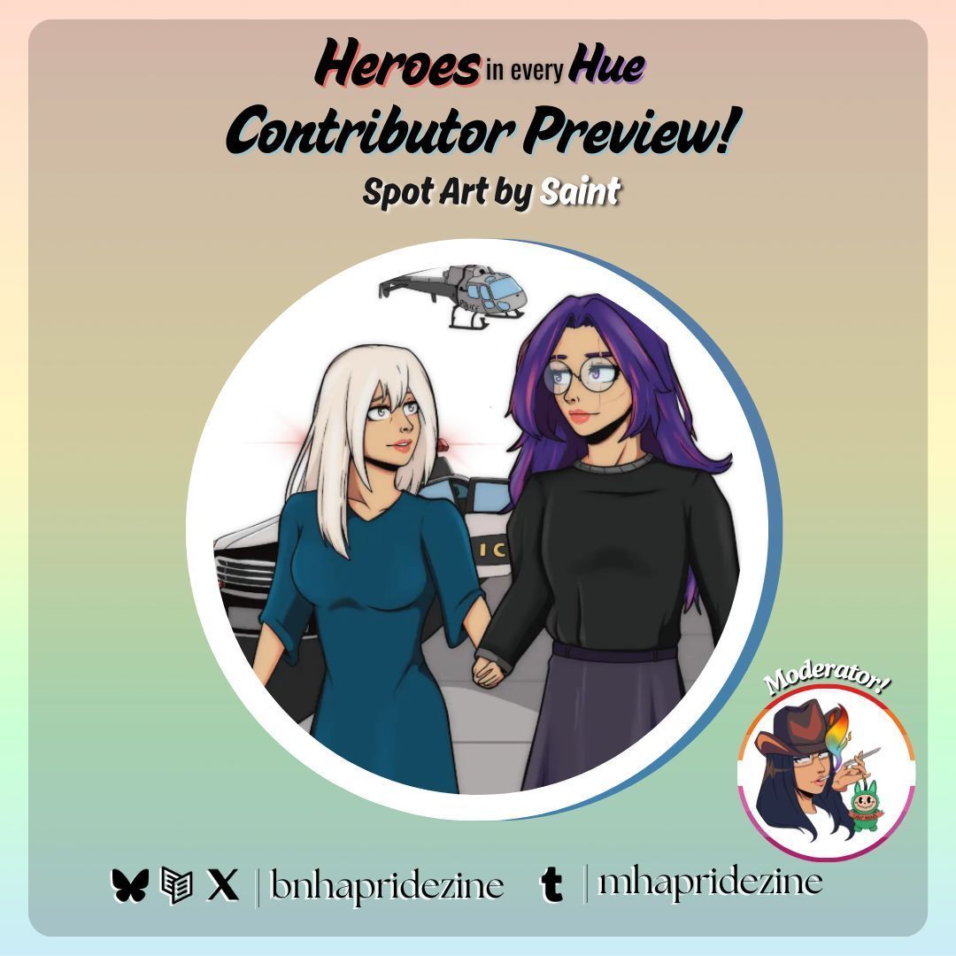BNHAPrideZine's tweet photo. 🏳️🌈 Contributor Preview! ‼️
@Saint_Artemis_I brings us even more amazing MHA women!
Shop! https://t.co/jmQPljfAvm
#contributorspotlight #spotlight #zinepromo #lgbtq #pride #trans #lgbtqpride #bnha #mha #wlw #ladynagant #reitodoroki https://t.co/DoR8bRzDQ1