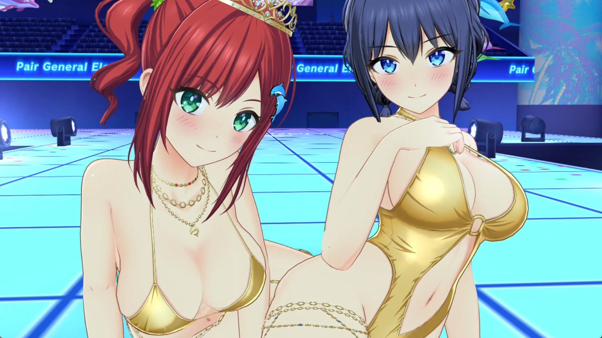 dwsch0715's tweet photo. ドルウェブグラビア特別編✨
入華・みちるワダツミナンバーワンペア１位記念！
二人のゴールデン衣装のグラビア動画です！ 
３０秒ごとにポーズが変わります！

ドルウェブグラビアvol.16　咲宮入華＆都条みちる https://t.co/TsiOX51x53 @YouTubeより 

#ドルウェブ #ドルフィンウェーブ https://t.co/nTOFLVc4Vk