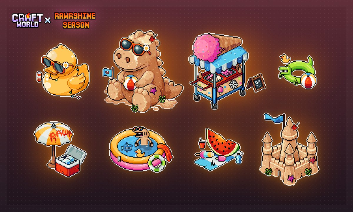 GQ_Zone's tweet photo. 😳Wow! 
☀️🏖️ RAWRShine Season is coming to Craft World! 🏖️☀️

Dynos…

 #Dynocation. 🏖️#dynocoin #craftworld
@AngryDynomites on @Ronin_Network https://t.co/VLydLNNjtP
