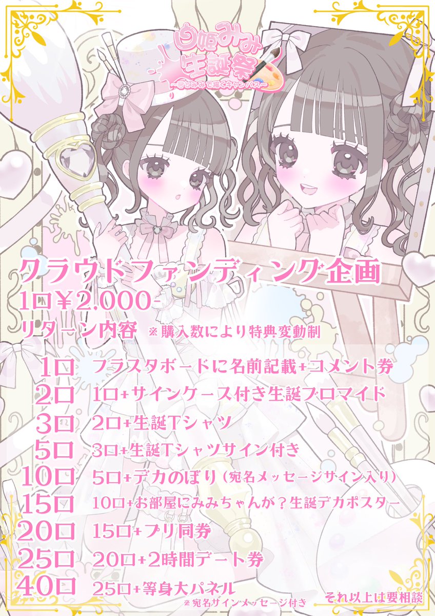 白姫みみ生誕祭クラウドファンディング企画終了まで残り9️⃣日