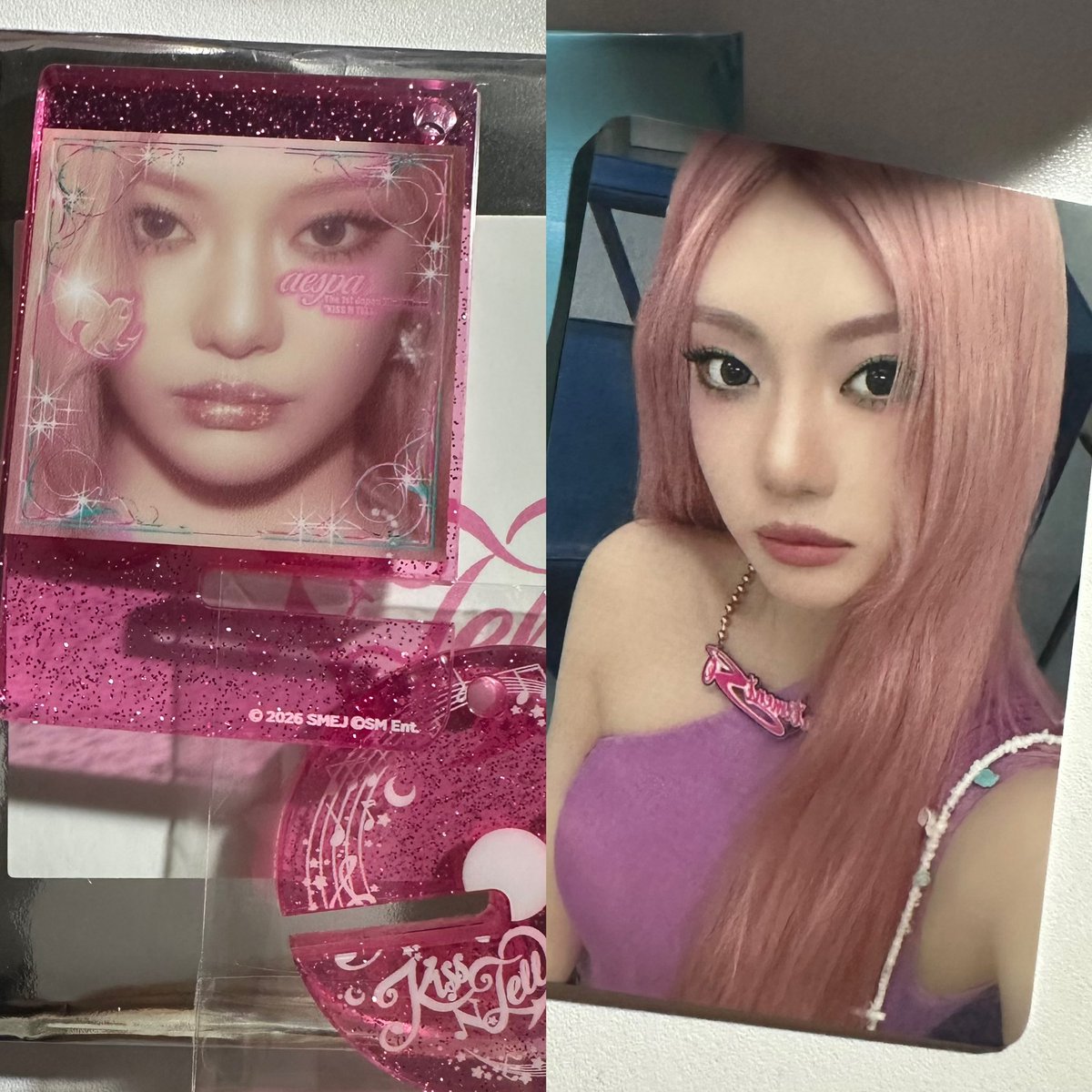 kanyochan's tweet photo. aespa KISS N TELL ポップアップ アクリルキーホルダー or 6000円トレカ 交換

【譲】ニンニン（１枚目）

【求】同種ウィンター（2枚目）

郵送〇or都内手渡し◎
お気軽にお声掛けください🙇🏻‍♀️
 #aespa交換 https://t.co/ZzWfMyFyZd