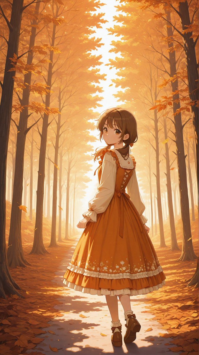 i214's tweet photo. 秋の森で、木漏れ日がドレスに落ちる。遠くを見つめる瞳に、過ぎ去った季節が映る。

#sweetlolita #autumnforest #animeart #lolitafashion #nostalgia #alart https://t.co/6PSZLHMIaL