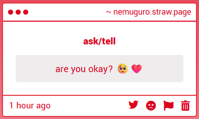 nemuguro's tweet photo. sadly i am not sure but i will be, i have survived everything in my life so far and will always make sure to strive for joy even when nothing feels hopeful. thank you for asking i really needed it <3 https://t.co/kqCyBFuyWQ