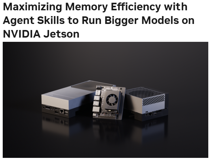 Shruti_0810's tweet photo. NVIDIA just killed one of the biggest bottlenecks in robotics.

Your AI agent can now optimize an entire robot to run on hardware it couldn't fit on before.

Not by writing better code.

By reclaiming 5GB+ of memory automatically.

Here's what changed:

• NVIDIA open-sourced Jetson Agent Skills
• Your AI agent now knows how to optimize Jetson hardware like an NVIDIA engineer
• It audits memory, picks the best runtime, tunes the deployment, and fixes bottlenecks step by step

Result?

A tiny 8GB Jetson can suddenly run:

→ Vision
→ Voice
→ Face tracking
→ Text-to-speech
→ Qwen3
→ Fully on-device AI

No cloud.

The biggest problem in edge AI was never building the model.

It was squeezing it onto limited hardware.

Now your AI agent does that job for you.

We're entering the era where AI agents don't just write software.

They optimize the computers they're running on.