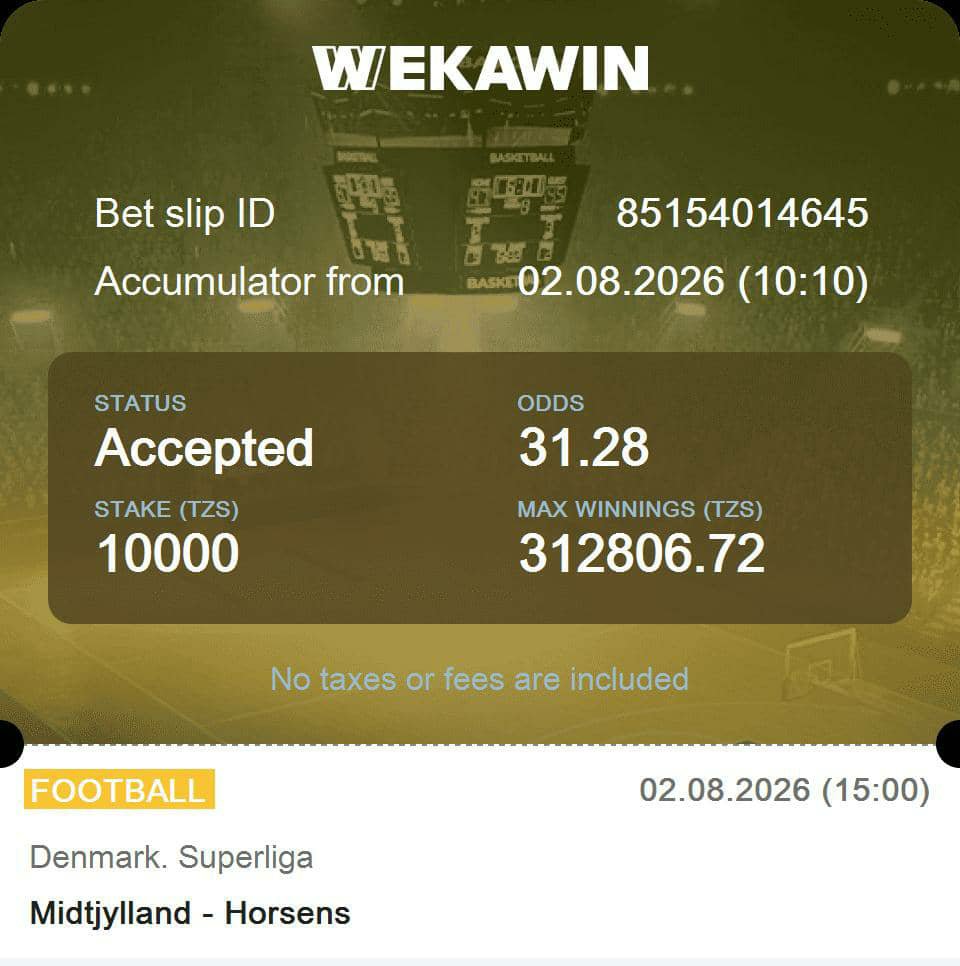 Watu_Mikeka's tweet photo. Kampuni👉WEKAWIN🟡🟢

Alama/Odds👉31.2

Code ya Mkeka👉32BUY
__________________________
Kujisajili ⤵️
https://t.co/Rca9j0QdY7 
Promo code: YAMAL52

Kupakua app⤵️
https://t.co/QS1MazFafV 

Ushindi upo huku⚡Cheza na Ushinde https://t.co/hzJHe83jMo