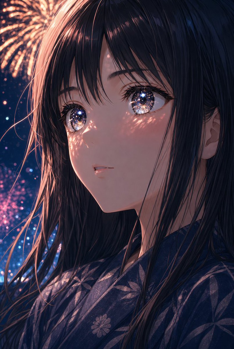 tera_gar's tweet photo. こんばんは🌙

花火の季節になりましたね🎆

夜空いっぱいに広がる花火を���るのが大好きです😊

皆さんは毎年楽しみにしている花火大会はありますか？
おすすめの花火大会があれば、ぜひ教えてください✨
#こんばんは #花火 #花火大会 #夏 #夏の風物詩 #AIイラスト https://t.co/qSH0parVR8
