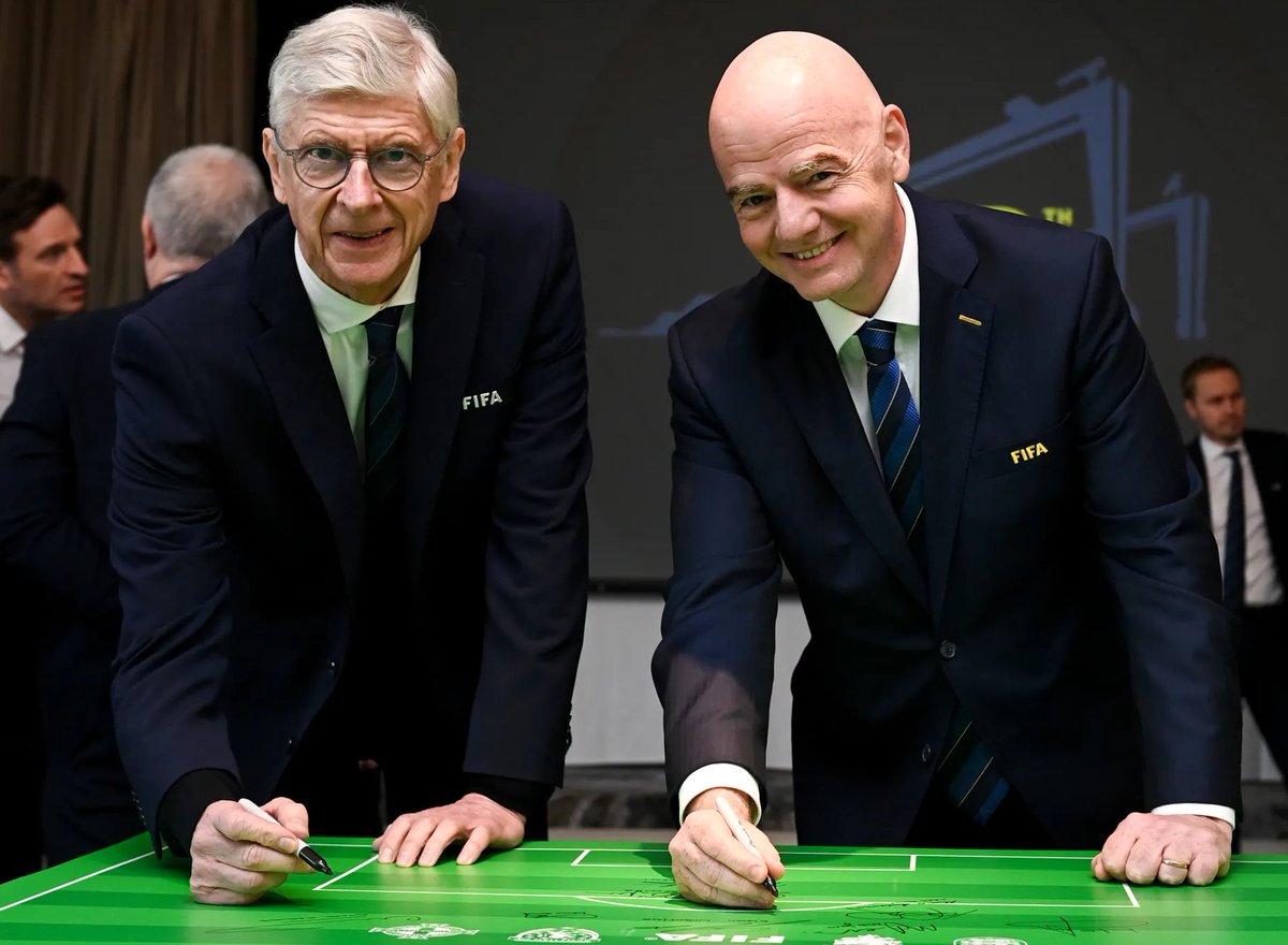 GoalsXtra's tweet photo. 🚨𝗡𝗘𝗪: Many experts in the world of football believe that Arsène Wenger, alongside Gianni Infantino, is behind the efforts to turn football into nothing more than a means of generating commercial profit. 💰

It is thought that Wenger has ruined the reputation he built up at Arsenal over the years because of the relationship he forged with Infantino. ❌

[@TeleFootball]