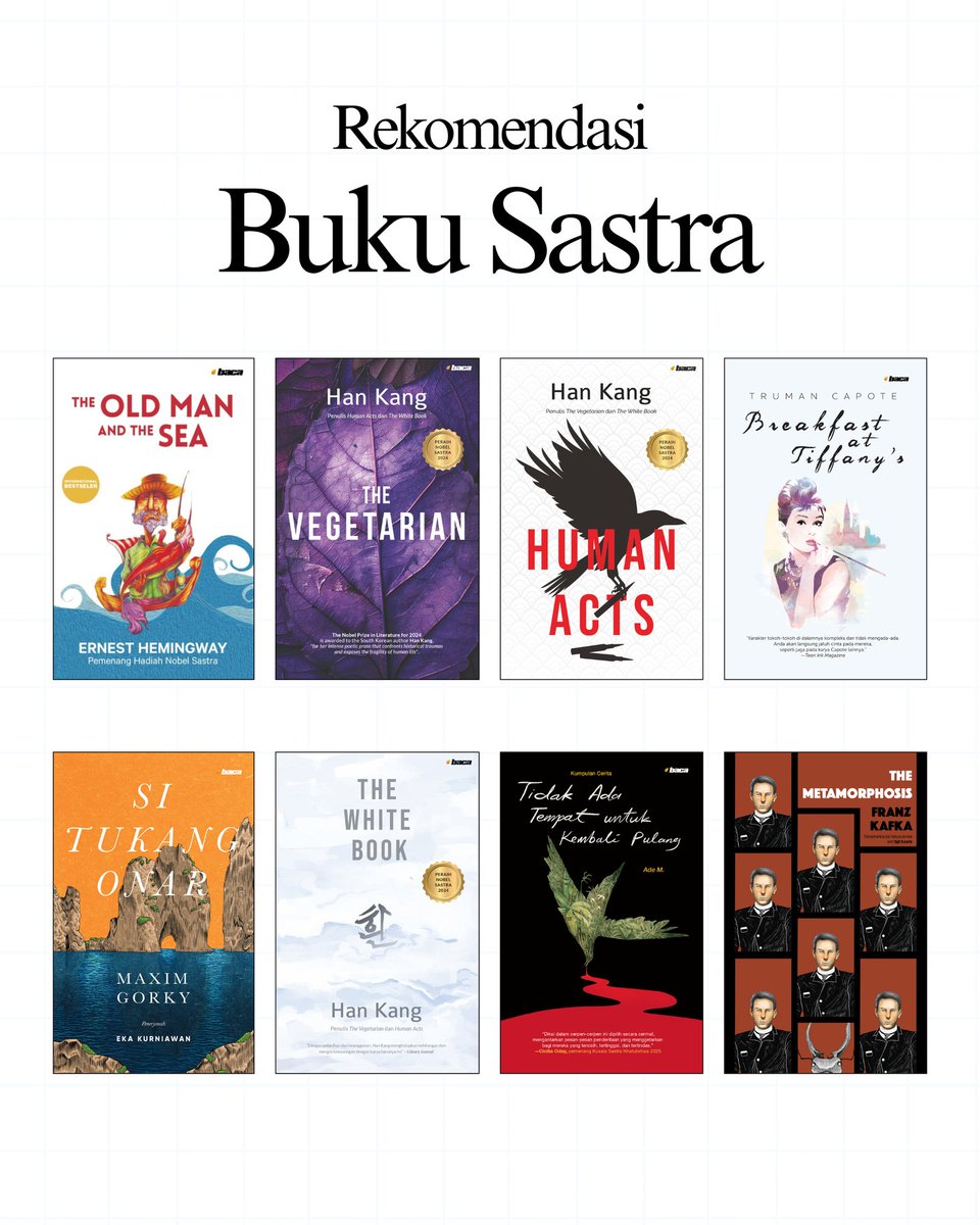 penerbitbaca's tweet photo. Rekomendasi buku sastra untuk kamu❤️✨️ https://t.co/3vewaY0YAx