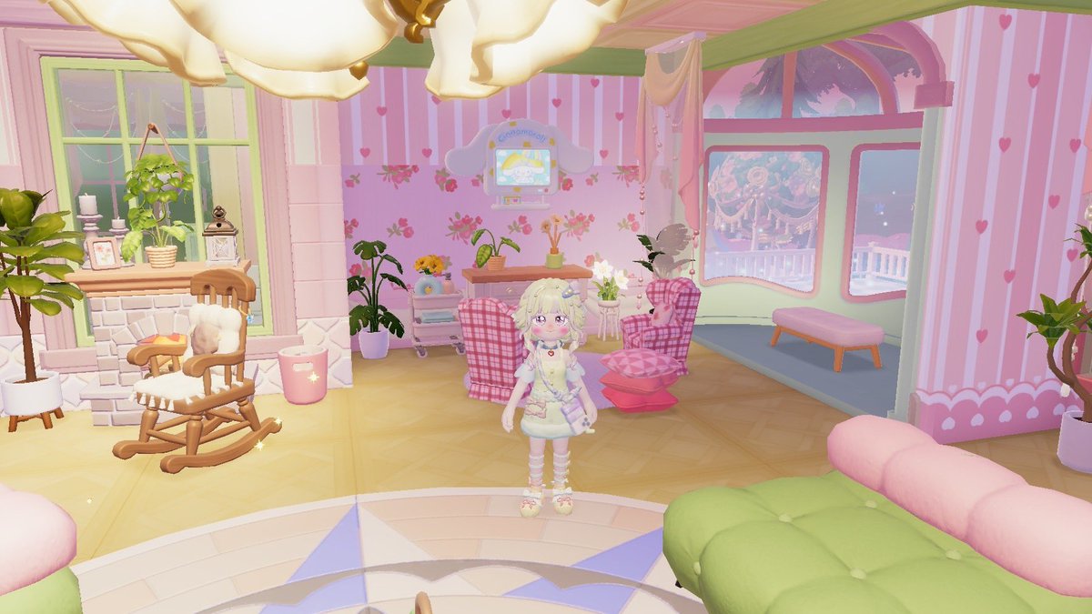 fleurlilc's tweet photo. my living &amp; bed room full of strawberry matcha color 🌷🌸 https://t.co/0XI7DRtPPd