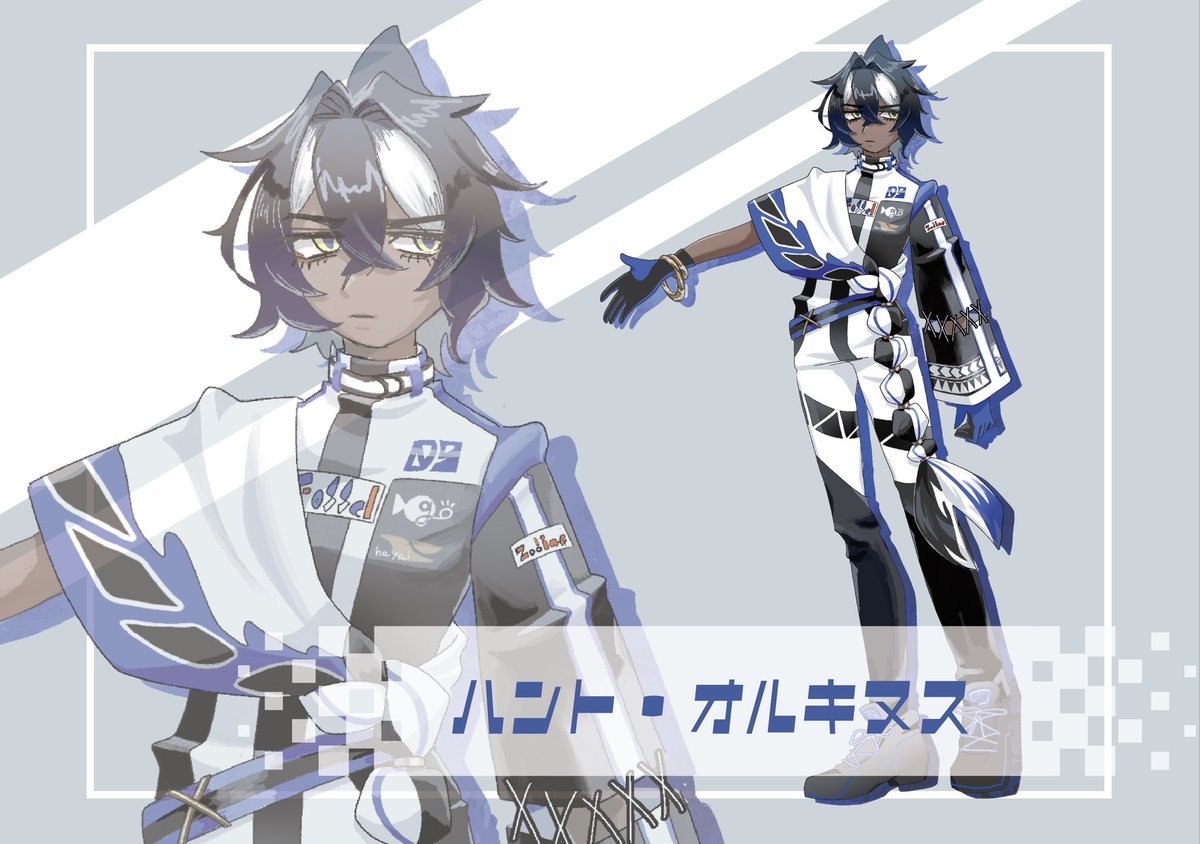 eto1_cdg's tweet photo. 🏁キャラクター紹介🏁

🫍ハント•オルキヌス

地元を盛り上げるために頑張る寡黙な性格の鯱族。目つきが鋭く背が高いのでファン対応された子供が泣き出してしまう事がよくある。見た目とは裏腹に温厚な性格で、レーサーの皆とはプライベートで仲良くなりたいと思っているが中々伝えられずにいる。 https://t.co/JpzErN1Eh0