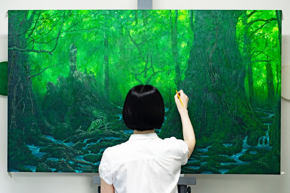 yukotakada_work's tweet photo. 日々、ひたすら三穂野杉と翁杉と
屋久島の森を描いてます！

森を描いているといつもとても静かで安心した心持ちになれて、
なんだか落ち着きます‥

やっぱり森が、木が、植物がとても好きです‥ https://t.co/tODp3v6v0J