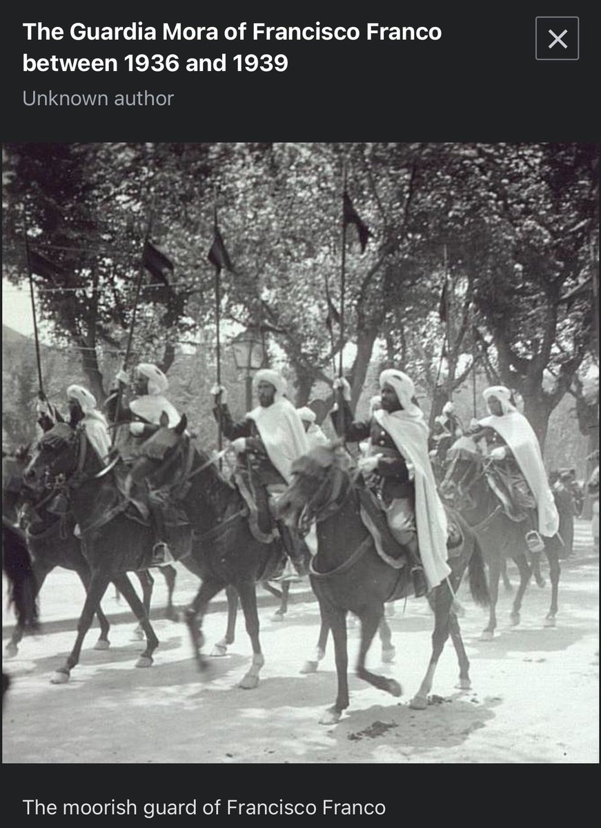 xspotsdamark's tweet photo. Franco was such a Moroccophile he kept a personal Moorish Guard made up exclusively of Moroccans. Dude would probably bring in more Moroccans into Spain 😂 https://t.co/UMx77RyZuA