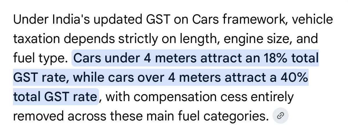 parrymittal's tweet photo. @StatisticUrban In India, govt has much higher tax on cars longer than 4M to promote small fuel-efficient cars.

This resulted in the development of over 20 car models each 3.9-3.999M long by Suzuki, Honda, Toyota, Ford, Tata and Mahindra. 

Škoda built Kylaq 3.995M long just for India :) https://t.co/fTL0eTpKIv