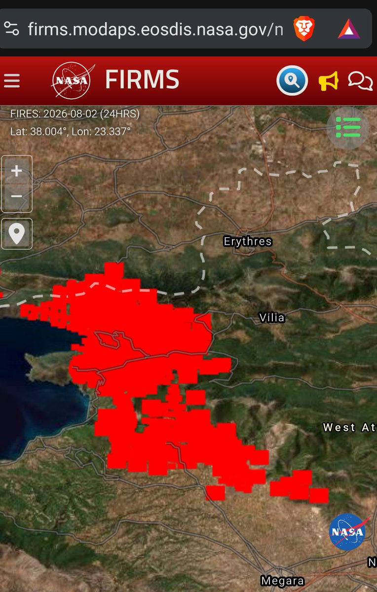 mitsquasar's tweet photo. Δυστυχως αυτη ειναι η συνολικη εικονα οπως τη βλεπουν οι δορυφοροι της Νasa. Θερμικα φορτια στην περιοχη-ες των πυρκαγιων...
#φωτιες https://t.co/AvQ8RPNmbE