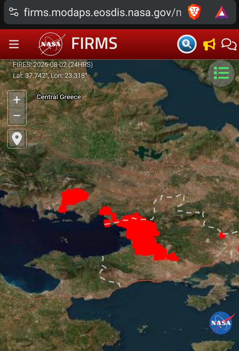 mitsquasar's tweet photo. Δυστυχως αυτη ειναι η συνολικη εικονα οπως τη βλεπουν οι δορυφοροι της Νasa. Θερμικα φορτια στην περιοχη-ες των πυρκαγιων...
#φωτιες https://t.co/AvQ8RPNmbE