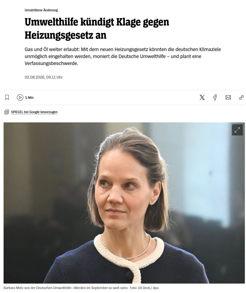 GFreiNews's tweet photo. Wissen Sie, woher die Deutsche Umwelthilfe ihr Geld hat?

Sie raubt per kostenpflichtige Abmahnungen Firmen aus.

2024 haben sie so fast vier Millionen Euro von Unternehmen eingenommen und nennen das höhnisch „Ökologische Marktüberwachung“.

Dann nimmt sie das Geld, um mit 400 Klagen pro Jahr gegen alles und jedes zu führen, das ihnen nicht in den Kram passt, um die deutsche Wirtschaft und günstige Energieversorgung zu zerstören.

Und die Lügenpresse tut so, als wären das Umweltschützer deren Meinung eine Relevanz hat.