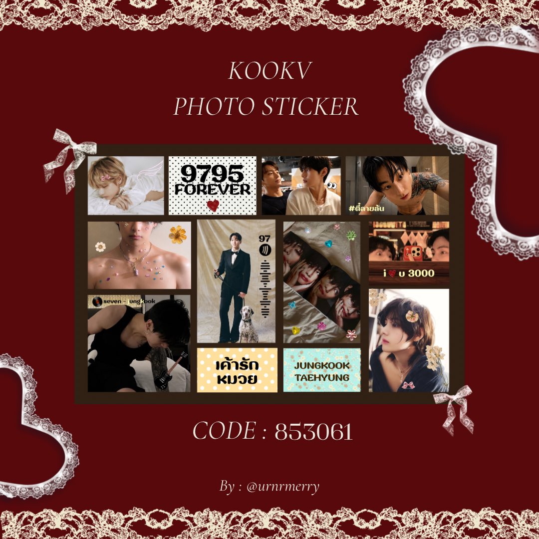 urnrmerry's tweet photo. 🌻pls rt before use

Photo sticker kv 

༘⋆✿ แจกโค้ดตู้สติ๊กเกอร์ moshi moshi 

CODE : 853061 ⋆. 𐙚 ̊ ❀

อย่าลืมมาอวดกันน้าา อยากชมความน่ารัก 💌

#artworkอาร์มี่ #icherishunr https://t.co/ut3lY2O0AV