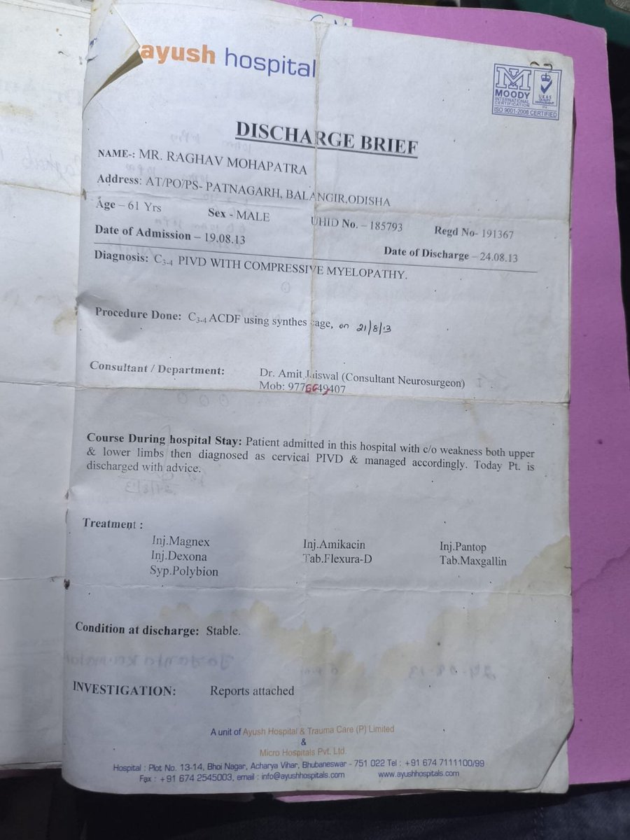 SudhansuMahap17's tweet photo. Sir, my father underwent surgery, and his condition is not good now; he is unable to comprehend anything and does not remember past events.
@AmitjaiswalDr https://t.co/8AK8Q3V9so