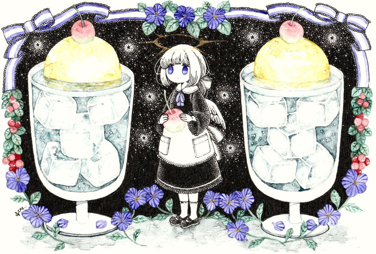 sunyoe's tweet photo. 『クリームソーダに憧れて』
#illustration
#イラスト
#創作イラスト https://t.co/8EySSBzrUM