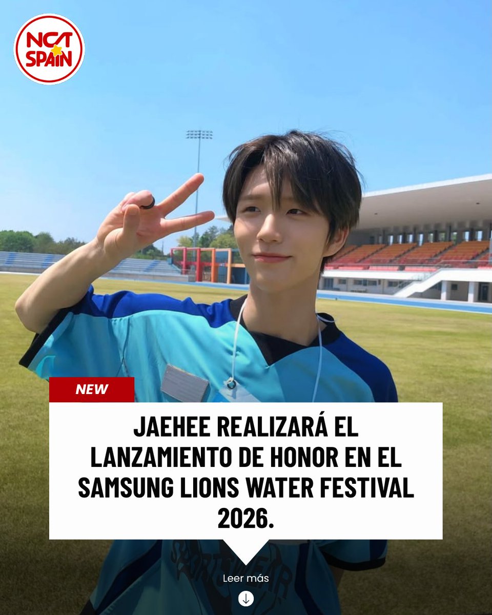 NCTSpainfb's tweet photo. [NEWS]020826

Jaehee lanzará la primera pelota en el Samsung Lions Water Festival 2026 el 4 de agosto.

No te olvides de seguir a @//nct.spain y @NCTSpainfb. Gracias.

🐺

#JAEHEE #NCTWISH #SamsungLions #WaterFestival #NCT https://t.co/m8vnoXUMMA
