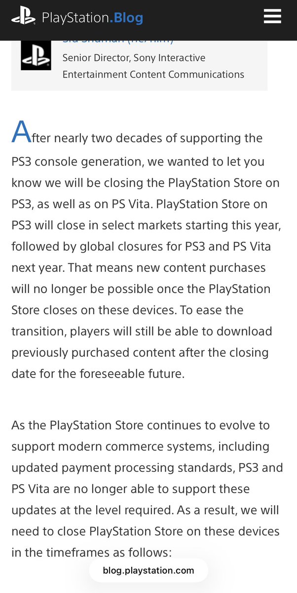 EmilyEldridge77's tweet photo. @TheGameVerse PS3 Store closing as on the PlayStation site https://t.co/x585DlvGeb