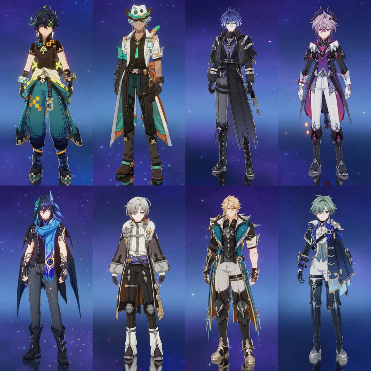 dahliabase's tweet photo. so funny how ever since natlan came out dahlia is the only male character to break the design pattern and wear shorts😭 and we probably won’t see one in snezhnaya either https://t.co/YdJgKxcNeT