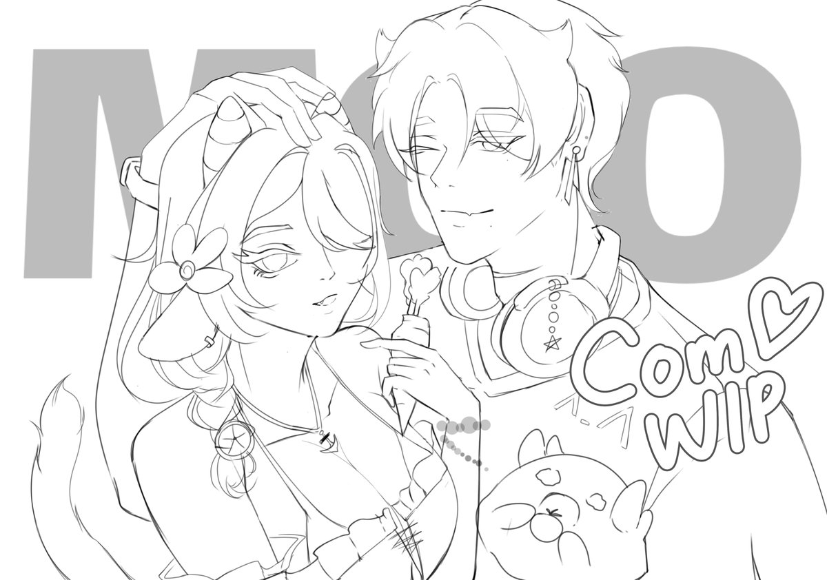 PyoRUART_'s tweet photo. Someone ordered a couple drawing in my other drawing style... should I open a commission in this style on V-Gen??

#WIP #commission #Vgen #CoupleArt https://t.co/jX2jUTEzsk