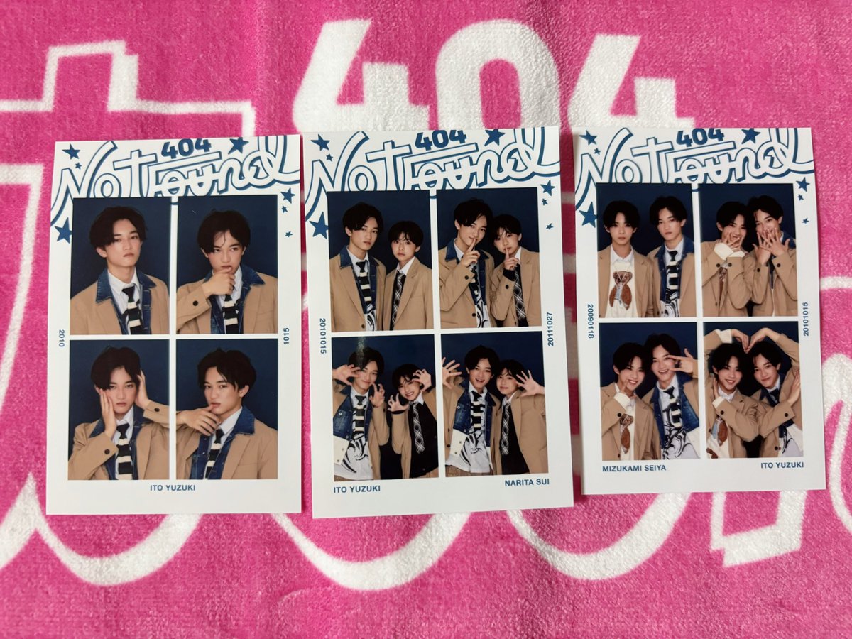 73_ytrht's tweet photo. Not Found 4CUT PHOTO CARD 4カットフォトカード ランダム　交換

【譲】画像1枚目
伊藤ソロ　伊藤/成田　伊藤/水上

【求】💖>>>⭐️ (画像2枚目)
大﨑/矢島   >>>   矢島ソロ　大﨑ソロ
ペア優先させていただきます。

8/5星男祭での手渡し交換希望です。
お気軽にDMまでお願いします。 https://t.co/IWXXuwgzHT