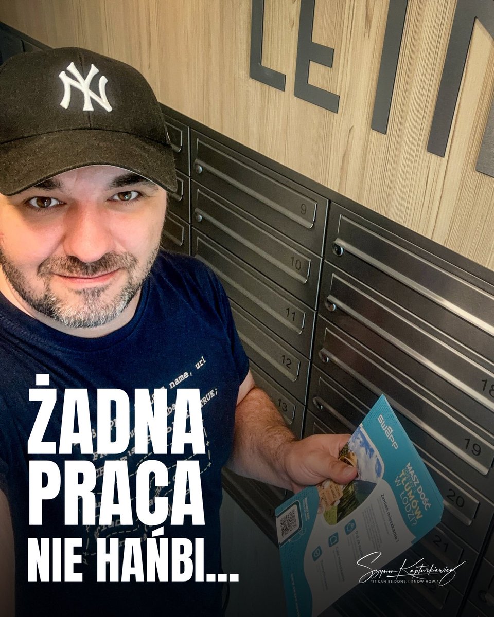 s_kapturkiewicz's tweet photo. Nie rozumiem ludzi, którzy wolą miesiącami czekać na stanowisko „godne ich ambicji”, niż podjąć prostszą pracę.

Dziś roznoszę ulotki swojego startupu SWAPP.

Bo żadna uczciwa praca nie hańbi. Hańbi przekonanie, że coś jest poniżej nas. https://t.co/YoHcnjhK4k