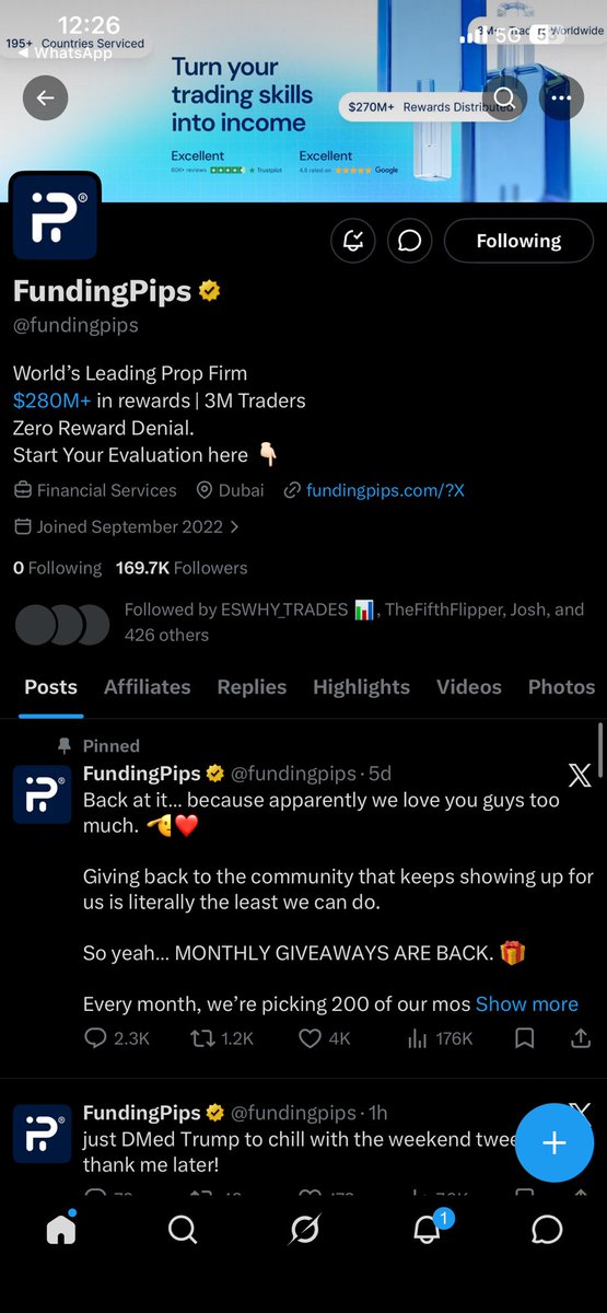 oladeji0_1's tweet photo. @apparentlytrder @fundingpips @avikkfp @Khldfx @AvikK My favorite feature about fundingpips is that they have the fastest payout method in the prop industry.

@forex_only @sniper_trader1 @kingDavies__ 
All tasks completed ☑️ 
Goodluck mate🫂📊 https://t.co/gSMvk4uow2