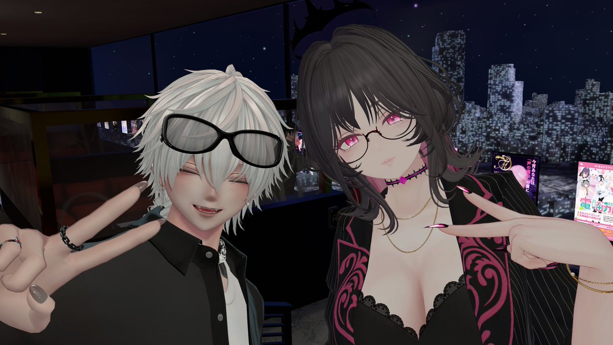 Noaru_Cat's tweet photo. ♪✧*┈ 2026.07.06 ┈*✧♪
Bar Skeletonにお越しいただきありがとうございました
この日も最後まで楽しくお話しさせてもらいました✨
オーナーとも並んでお写真を撮ったりと今までにないことをしましたね☺️
改めてありがとうございました🥀
#barskeleton_VRC https://t.co/jGmILGqQRd