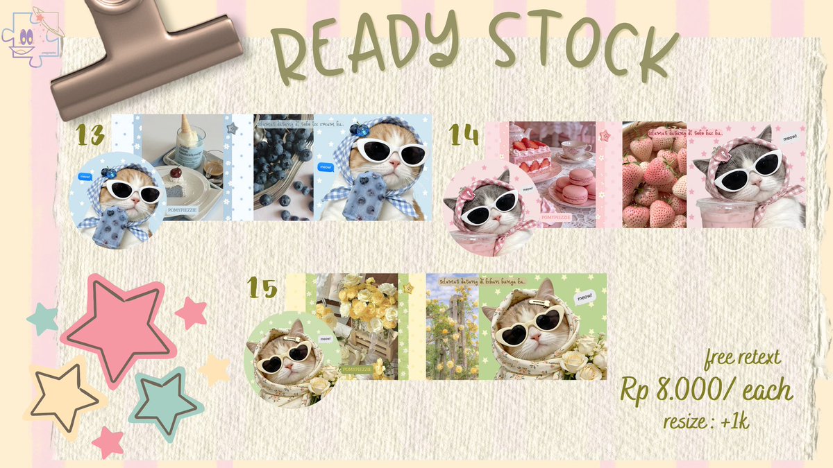 pomypiezzie's tweet photo. ꒰ help rt, thank you! ꒱

୨୧˚little pieces of happiness
welcome to pomypiezzie! our new layout collection is up now!✨

💌 8k/each
✏️ free retext
🎀 resize +1k 

𐙚 collection
- kpop 
- kitten
- ⁠cartoon
order : https://t.co/PlvhHkPLWi 💞
[ #bealanja ] https://t.co/axyIlfYpUb