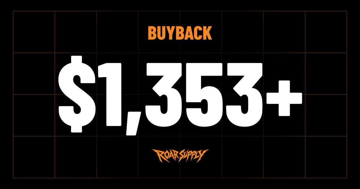 roar_supply's tweet photo. We heard the community’s feedback about liquidity, and we acted.

Four more ROAR buyback and liquidity executions have now been completed onchain.

0.72 WETH routed.
75.76 ROAR purchased.

Here’s where it went: https://t.co/Bf4YMkxENL