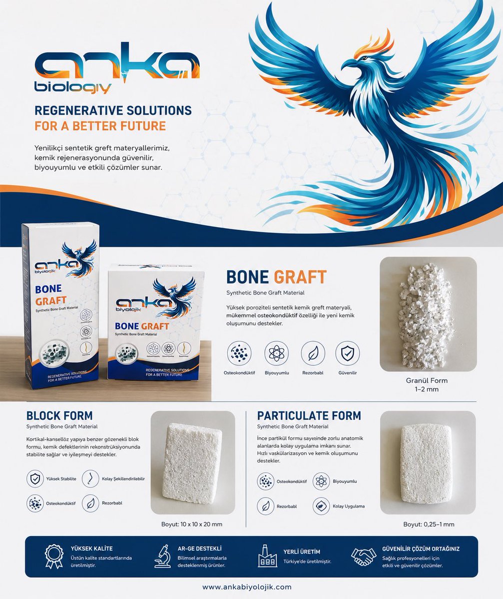 mer72530201's tweet photo. #Tıbbicihaz #sentetik #kemik #greft #granül #block #putty #fleks
Anka Biyolojik https://t.co/9HlX61O8iL https://t.co/9aklUL94xu