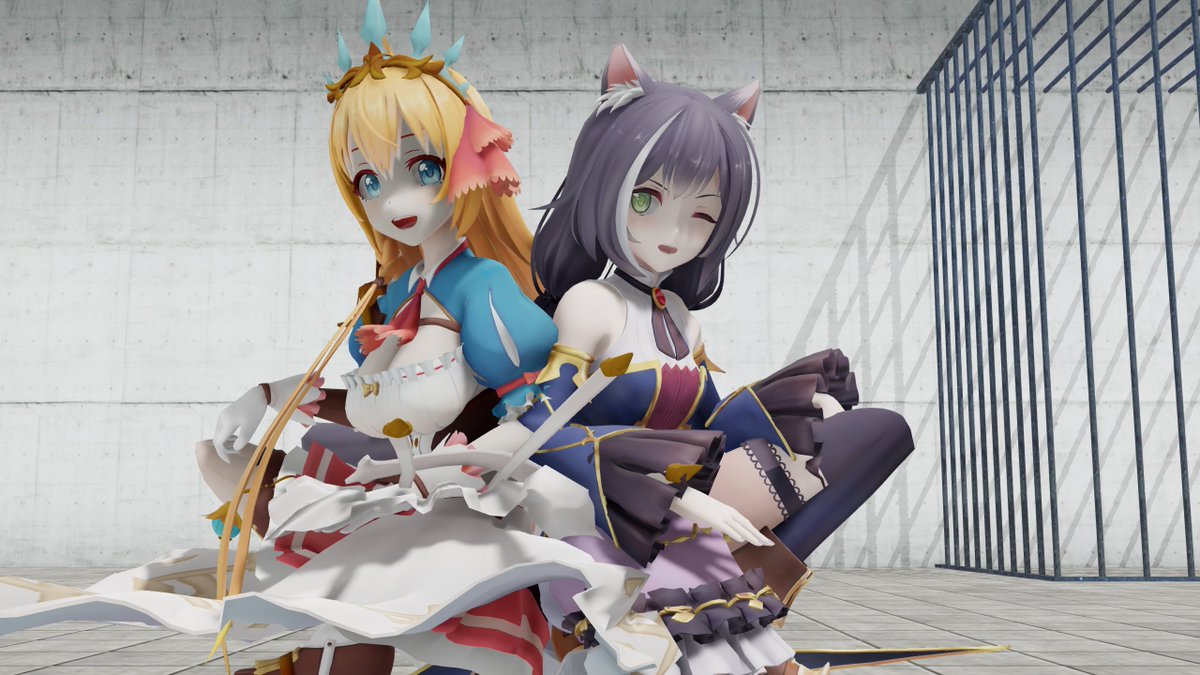 harusame_aoneko's tweet photo. プリコネのペコリーヌとキャロが背中合わせで片膝をくの字のポーズで黄金像になっているのをお願いします
#odaibako_harusame_aoneko https://t.co/mVLEw6zBQi