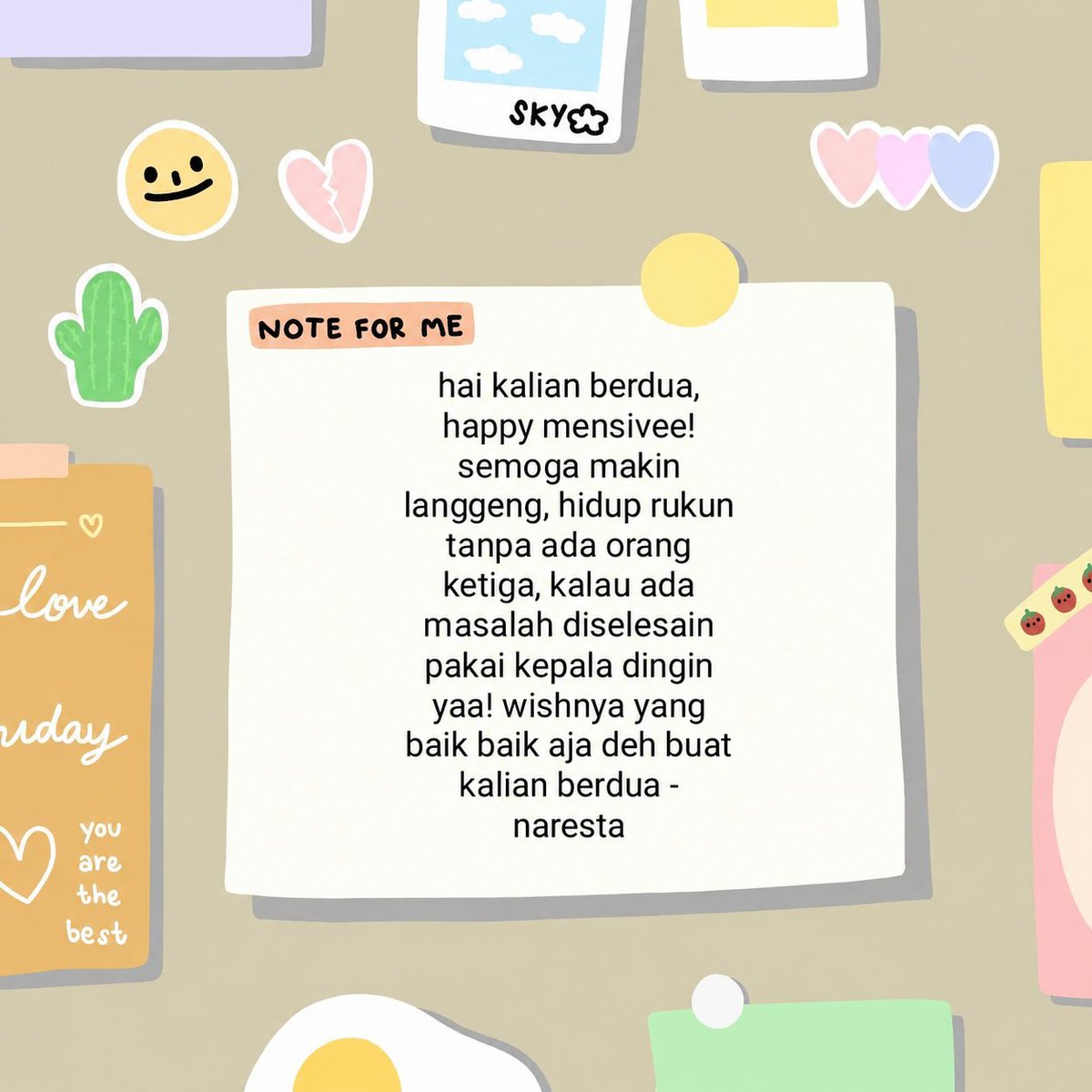 bumismsta's tweet photo. pi mensiv buat kakaknya deva, eh buat kalian berdua maksudnya (disuruh deva). @Thegreatware @vioqnier. ucapannya sesuai di pict (di suruh atha). sorry agak telat ya, biar jadi ucapan yg paling special kaya si deva. 
#FotoProfilBaru https://t.co/UWhrhhgtcd