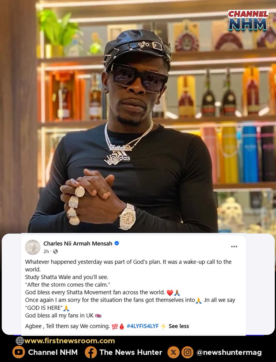Newshuntermag's tweet photo. "Whatever happened yesterday was part of God’s plan. It was a wake-up call to the world," Shatta Wale said following the stampede at ShattaFest UK.
#ShattaFestUK #UK #Stampede #UnitedKingdom #ShattaWale https://t.co/aEvGUn0sX7