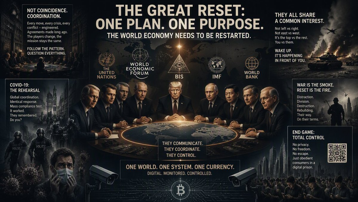 13BabaYaga18's tweet photo. 1.1 Everything that is happening now, and everything that will happen in this big war, is being done for just one single purpose: the world economy needs to be RESTARTED. They made agreements about this a long, long time ago.
#WakeUp #Sheeple #HiddenAgenda #ControlSystem https://t.co/lWyL6j8jSb