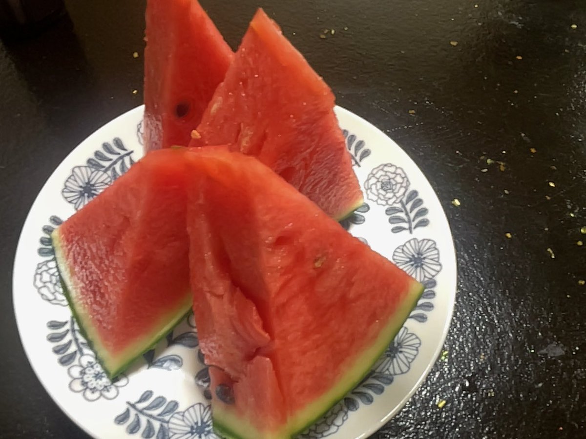 CoffSg's tweet photo. 雄物川のスイカが1番だね！めっちゃ甘いし美味しい！ 一人暮らしだとスイカ買うの中々躊躇ってたけど、久しぶりに食べると美味しいねー！ https://t.co/7XibaOM4Rh