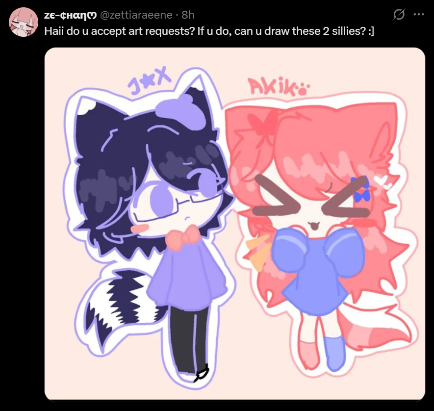 civetaru2's tweet photo. my condition used to be so bad few  months ago to the point i cant even get out of bed and i just sleep and draw all day
at that condition i would happily accept the request, but now my condition's had gotten a lot better, and i have to catch up my studies, too bad🥲 https://t.co/8ytWGkVHWa