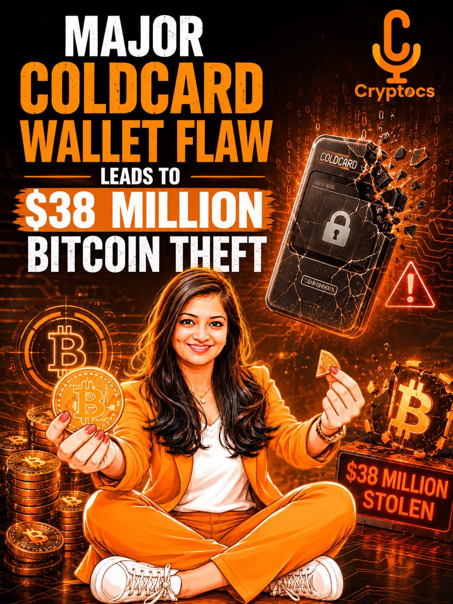 cryptocsindia's tweet photo. 🚨 A hardware wallet isn’t a guarantee of safety.

A flaw linked to certain COLDCARD wallets has been associated with major Bitcoin thefts, reminding everyone that firmware updates and secure wallet setup matter just as much as cold storage. 

#Bitcoin #CryptoSecurity #COLDCARD https://t.co/TDrsikLquG