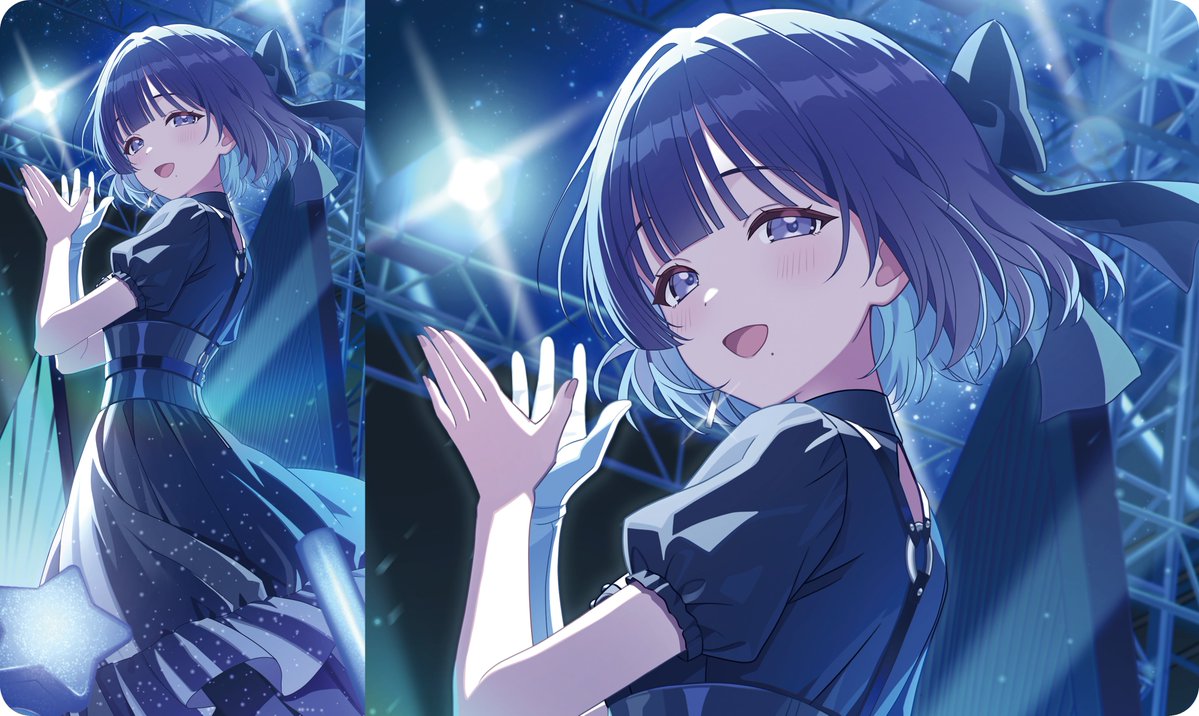 u_sleeve's tweet photo. ■C108 新作情報その10

学園アイドルマスターより秦谷美鈴
イラストは、ナトノさん(@natonyanya)にお願いしました。

スリーブ：92mm×67mm 60枚入
プレイマット：600mm×350mm
ストレージ：400サイズ https://t.co/2mc5MLKdij